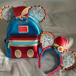 WDW 50th Mickey's Main Attraction Dumbo Loungefly, Ears, and Pin